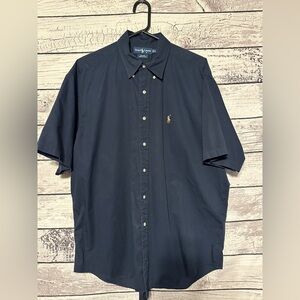 Ralph Lauren Blake Navy Button Down Shirt XL Classic Fit Cotton Pony Logo